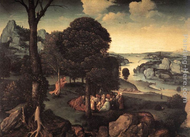 Landscape with St John the Baptist Preaching painting - Joachim Patenier Landscape with St John the Baptist Preaching art painting